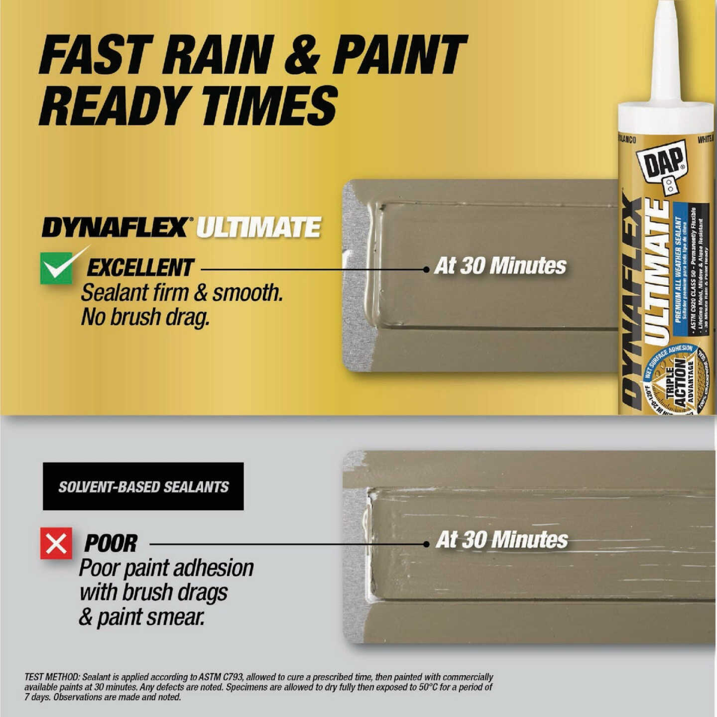 DAP DYNAFLEX ULTIMATE 10.1 Oz. Premium All-Weather Sealant, White Image 6