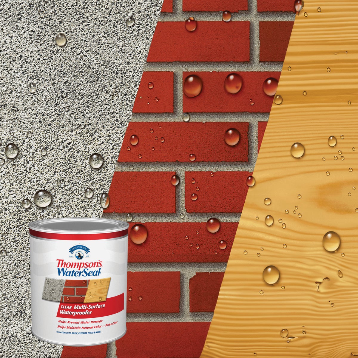 Thompsons WaterSeal Clear VOC MultiSurface Waterproofing Sealer, 1 Qt.