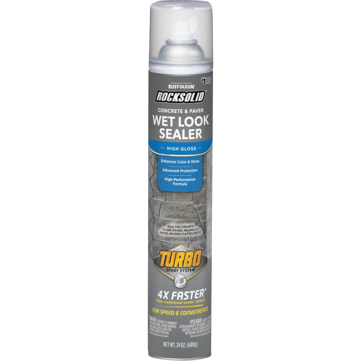 Rust-Oleum RockSolid 24 Oz. Turbo Spray System High Gloss Wet Look Lacquer Spray Sealer