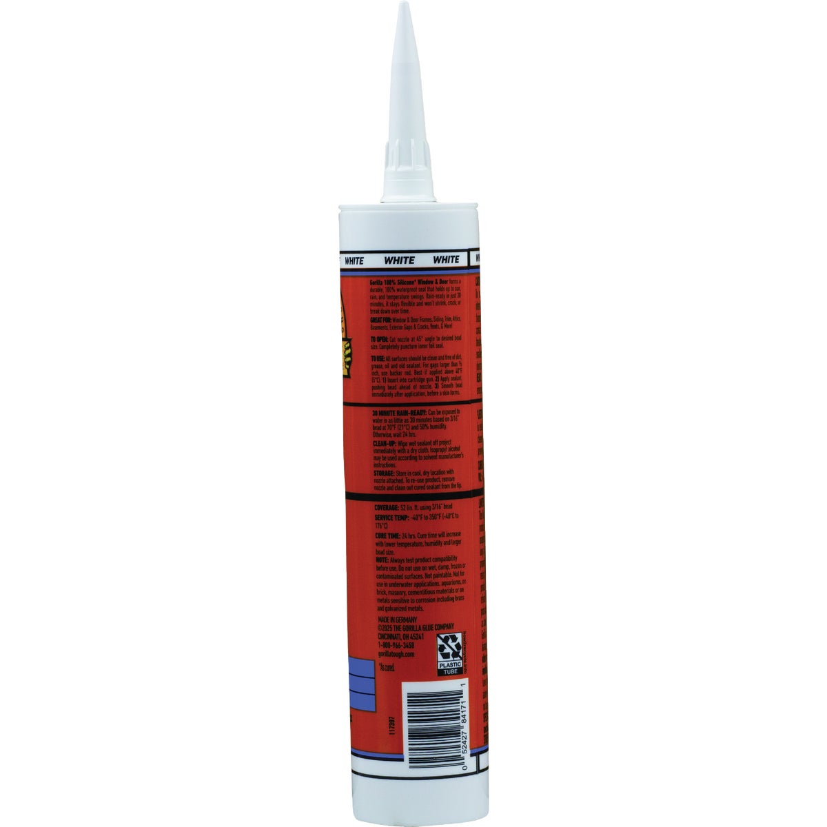 Gorilla 10 Oz. Window & Door Silicone Sealant Cartridge, White Image 2