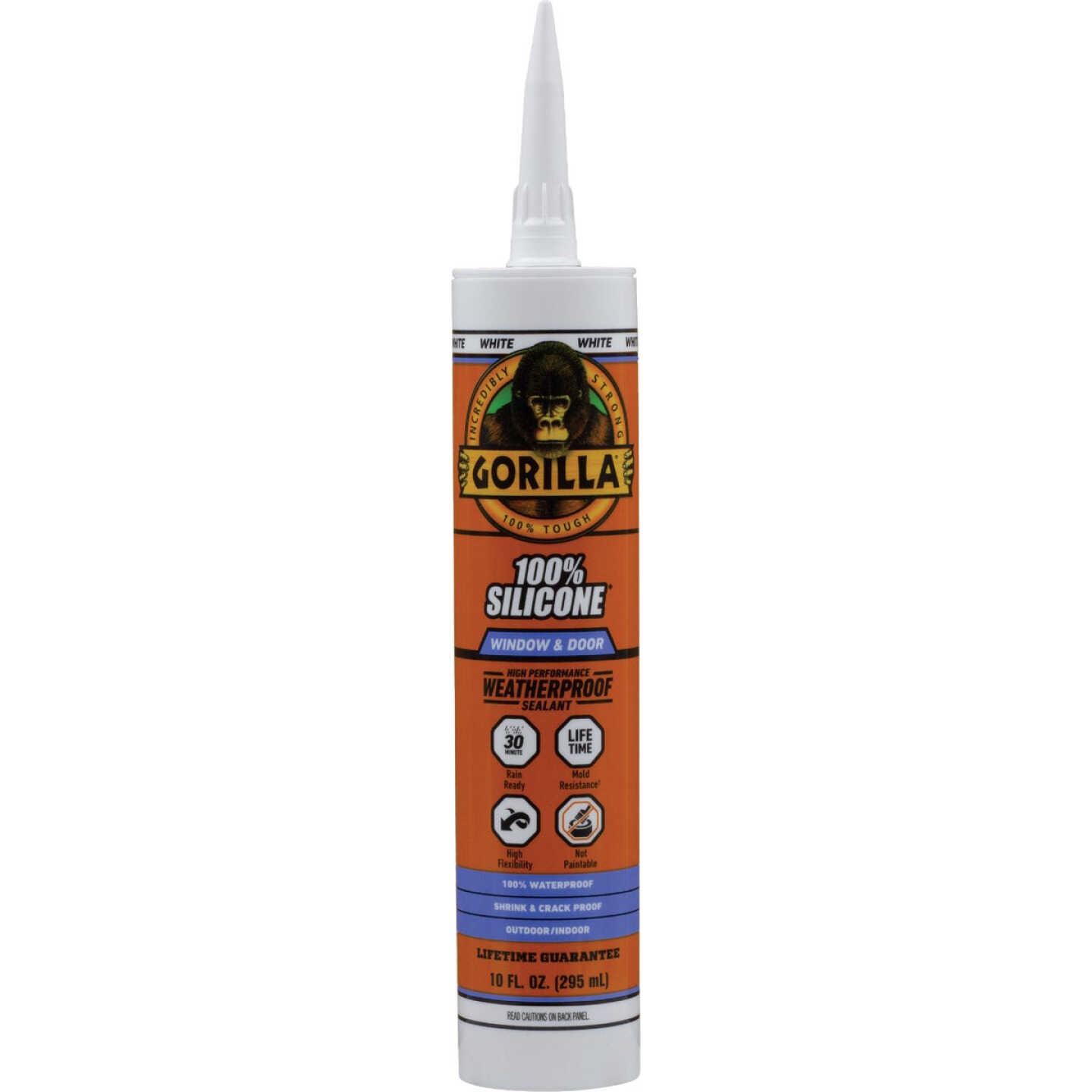 Gorilla 10 Oz. Window & Door Silicone Sealant Cartridge, White Image 1