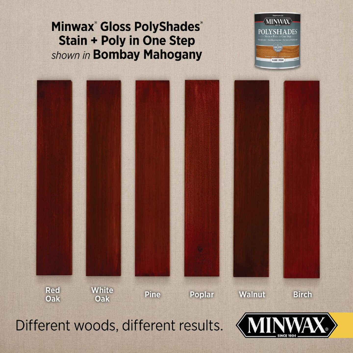 Minwax Polyshades 1 Qt. Gloss Stain & Finish Polyurethane In 1-Step, Bombay Mahogany Image 3