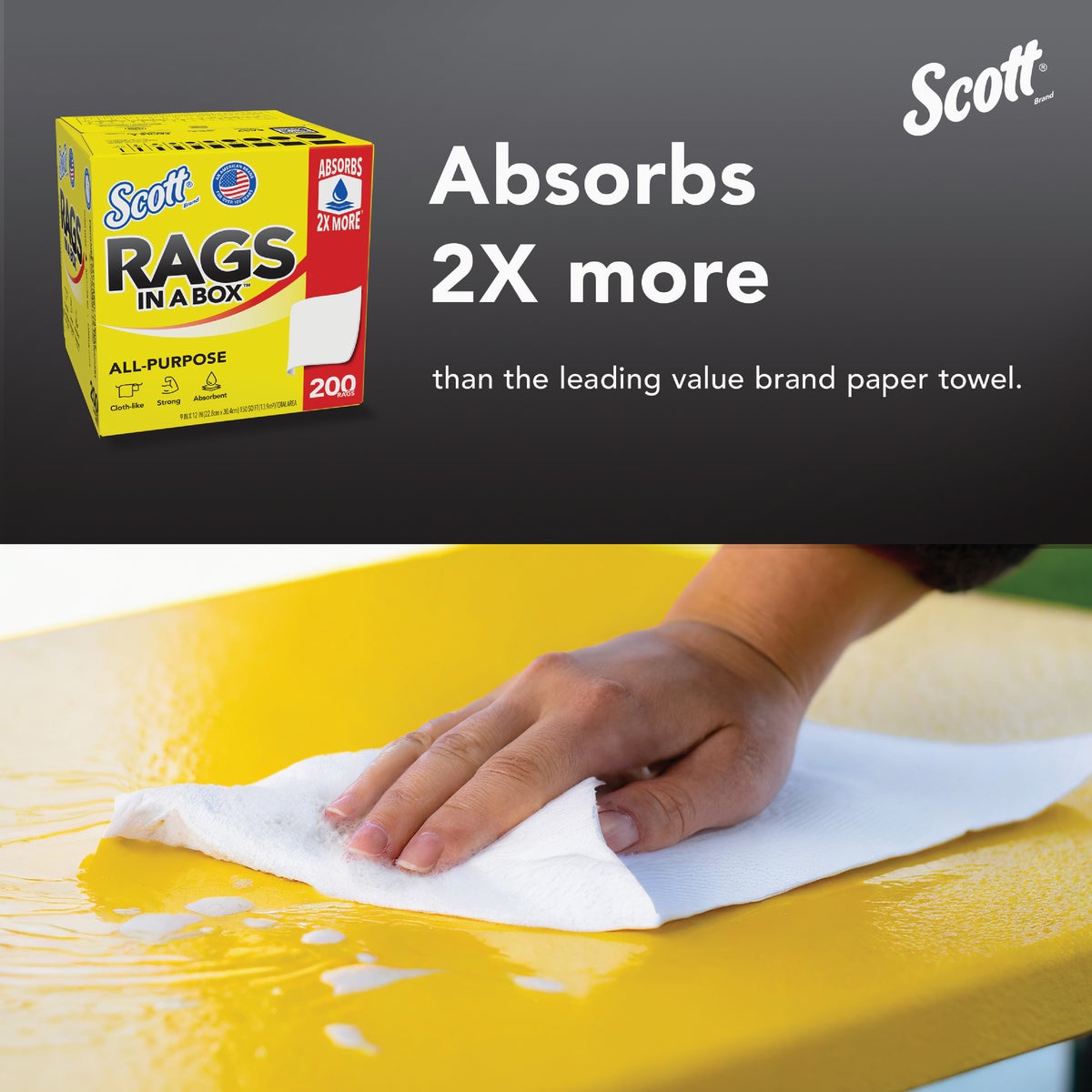Scotts Rags in a Box, White (200 Ct.) Image 3