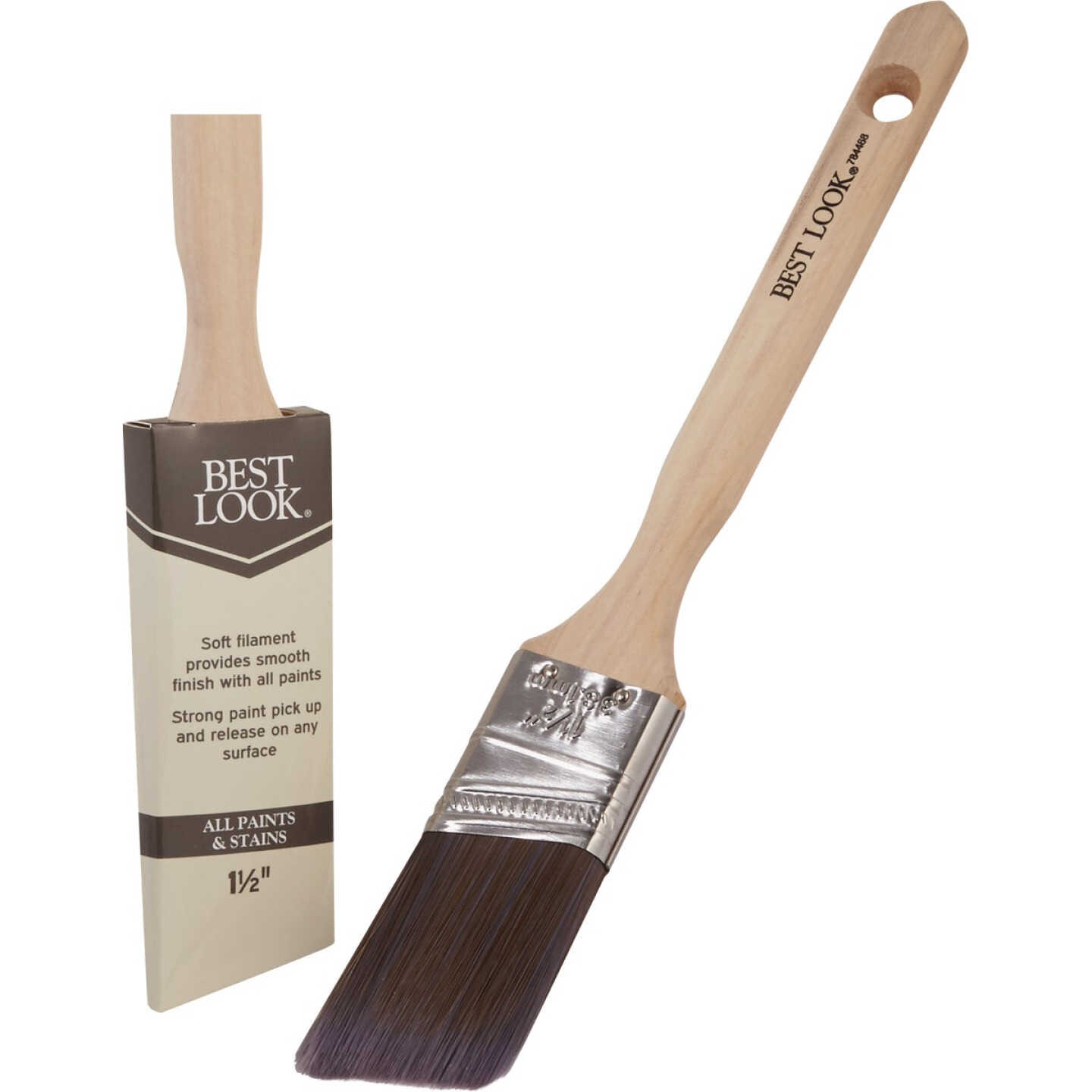 Best Look 1.5 In. Angle Polyester Paint Brush Image 1