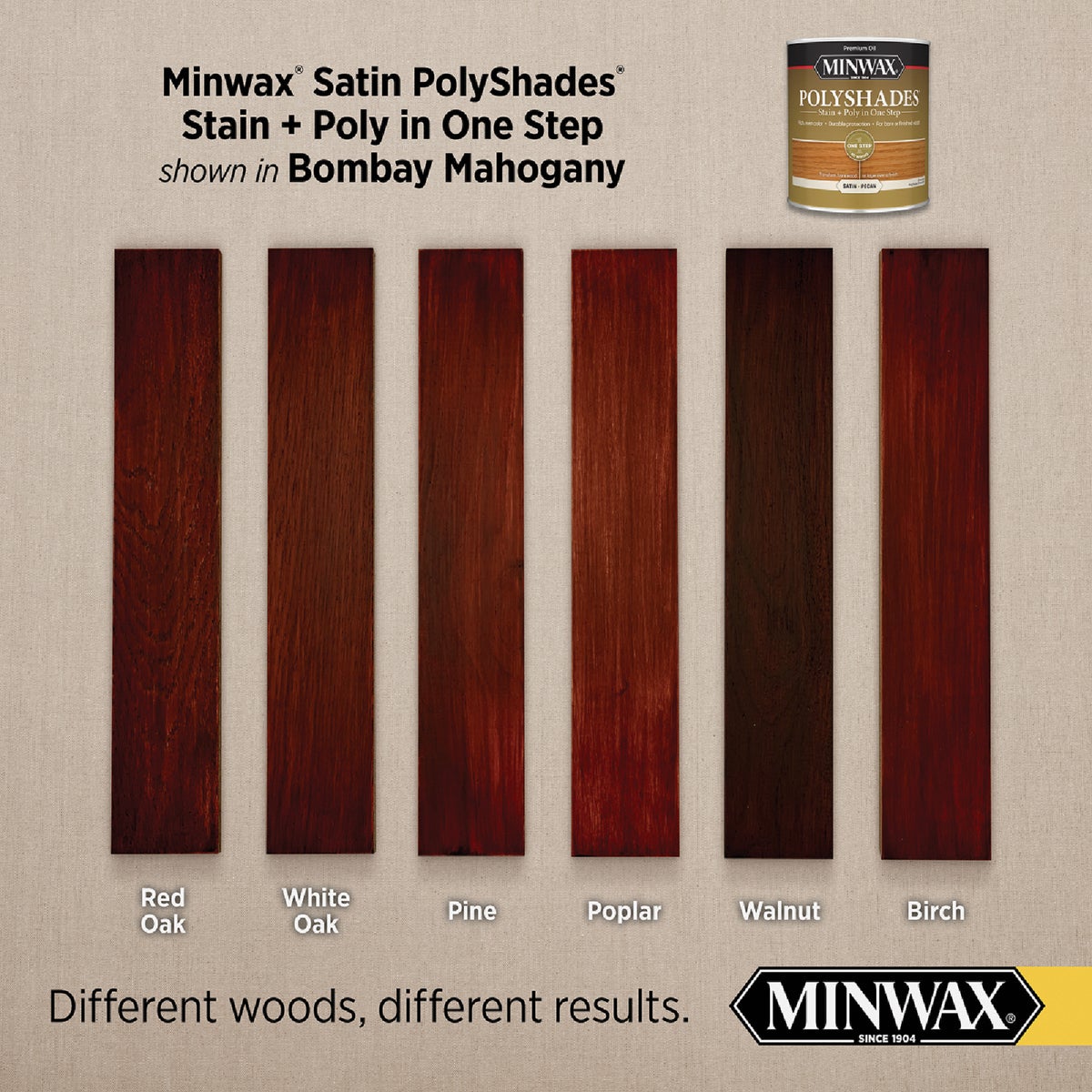 Minwax Polyshades 1/2 Pt. Satin Stain & Finish Polyurethane In 1-Step, Bombay Mahogany Image 3