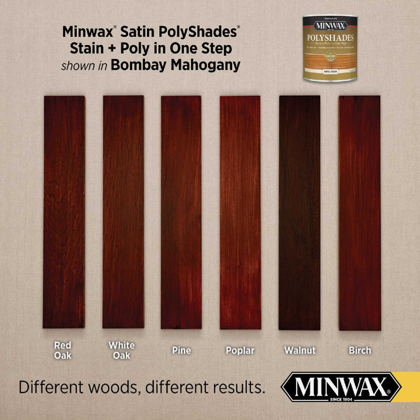 Minwax Polyshades 1/2 Pt. Satin Stain & Finish Polyurethane In 1-Step, Bombay Mahogany Image 3