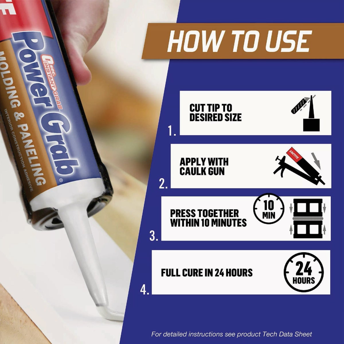 LOCTITE Power Grab Express 9 Oz. White Molding & Paneling Construction Adhesive Image 4