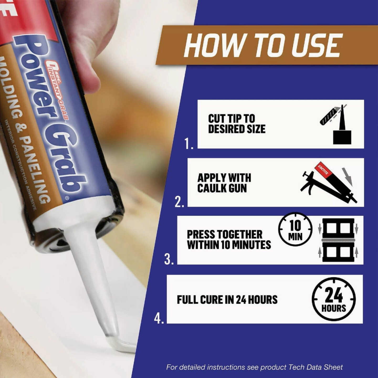 LOCTITE Power Grab Express 9 Oz. White Molding & Paneling Construction Adhesive Image 4