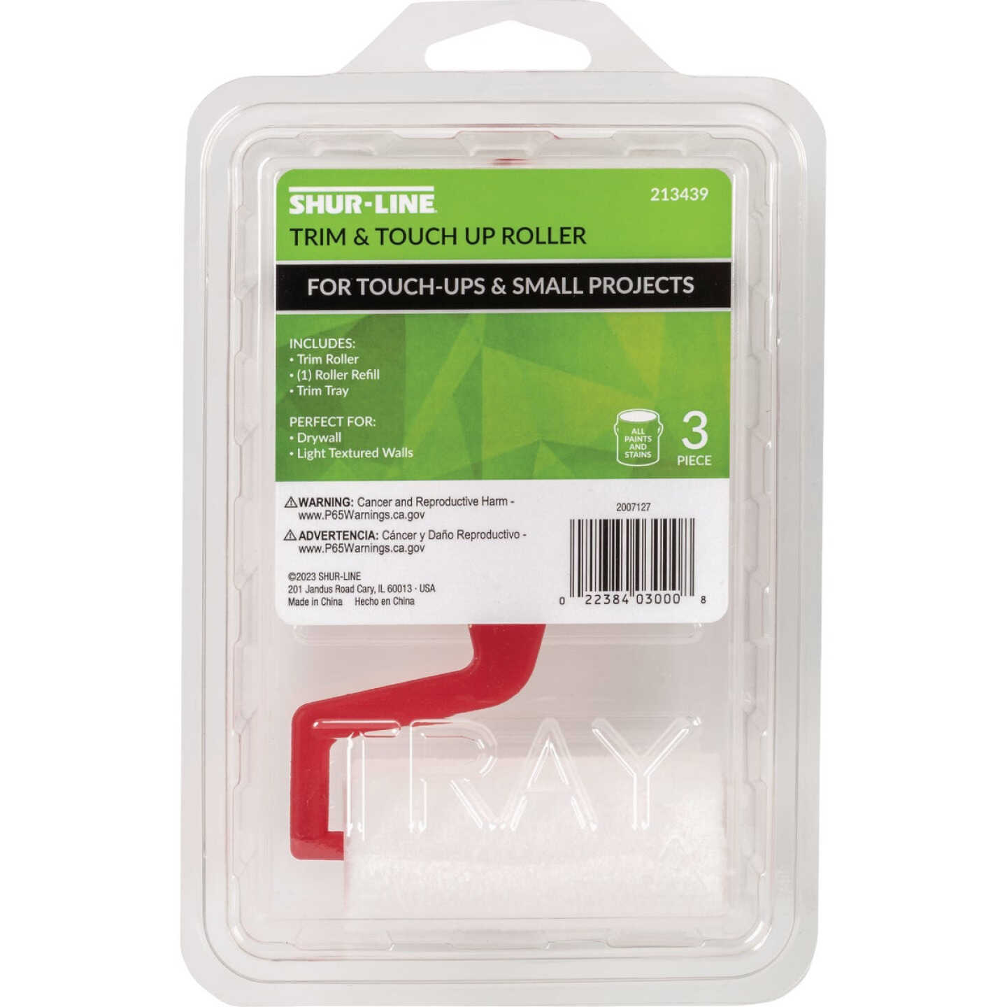 Shur-Line Trim & Touch Up Roller Frame, 3 In. Roller Cover & Paint Tray Image 1