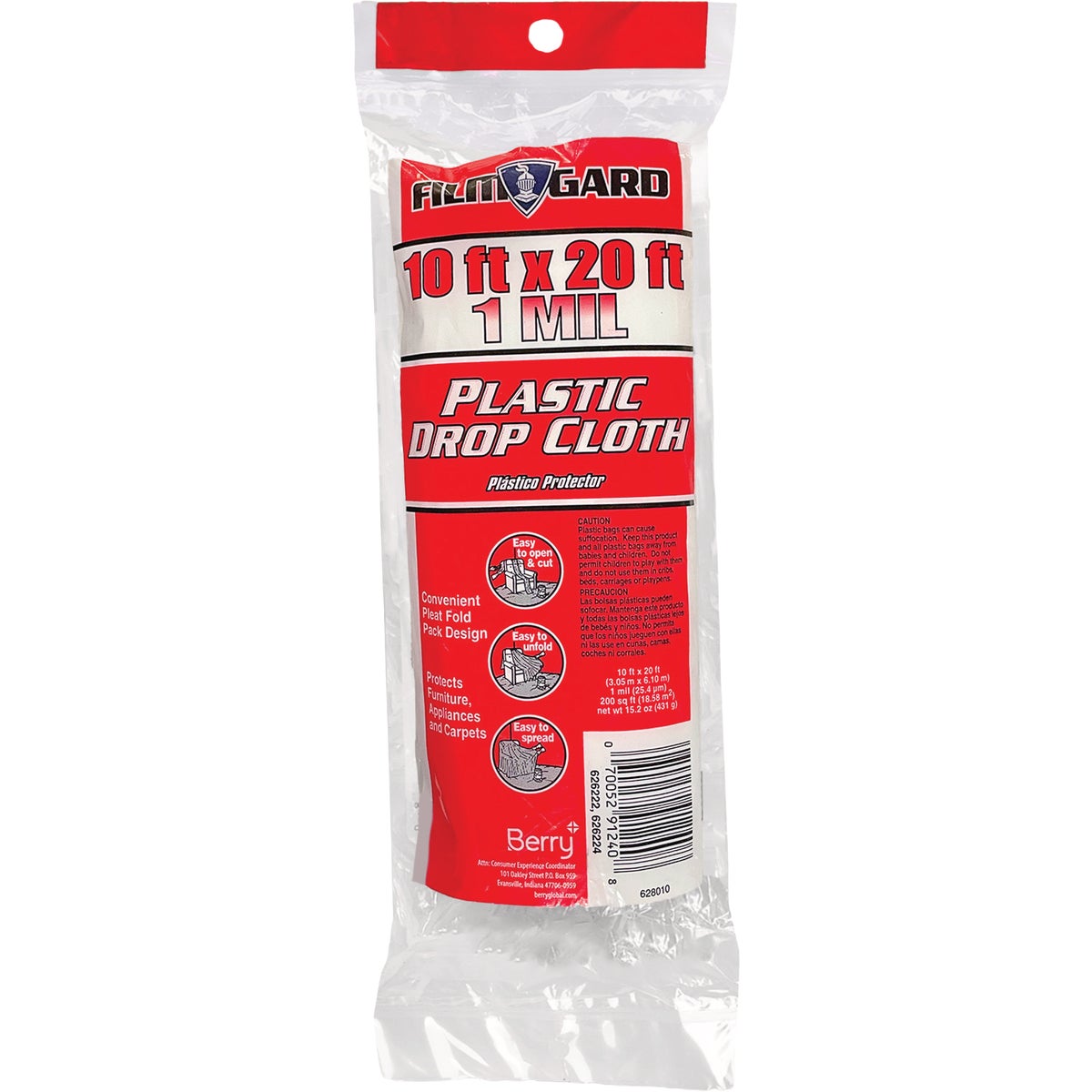 Film-Gard 10 Ft. x 20 Ft. Medium-Duty Plastic Drop Cloth Image 2