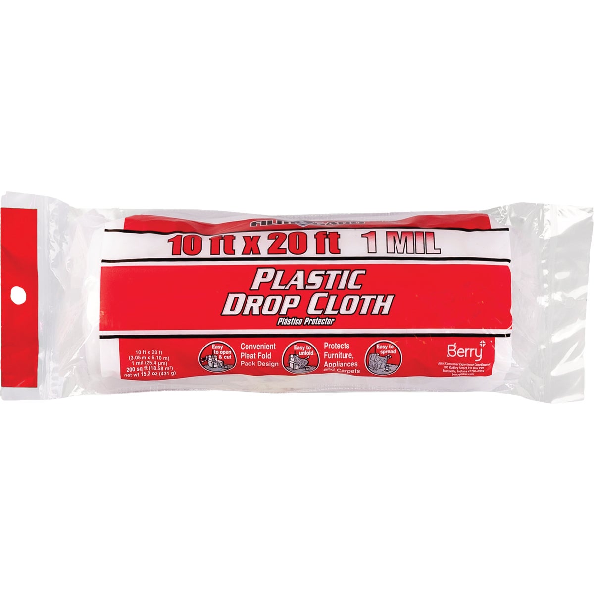 Film-Gard 10 Ft. x 20 Ft. Medium-Duty Plastic Drop Cloth