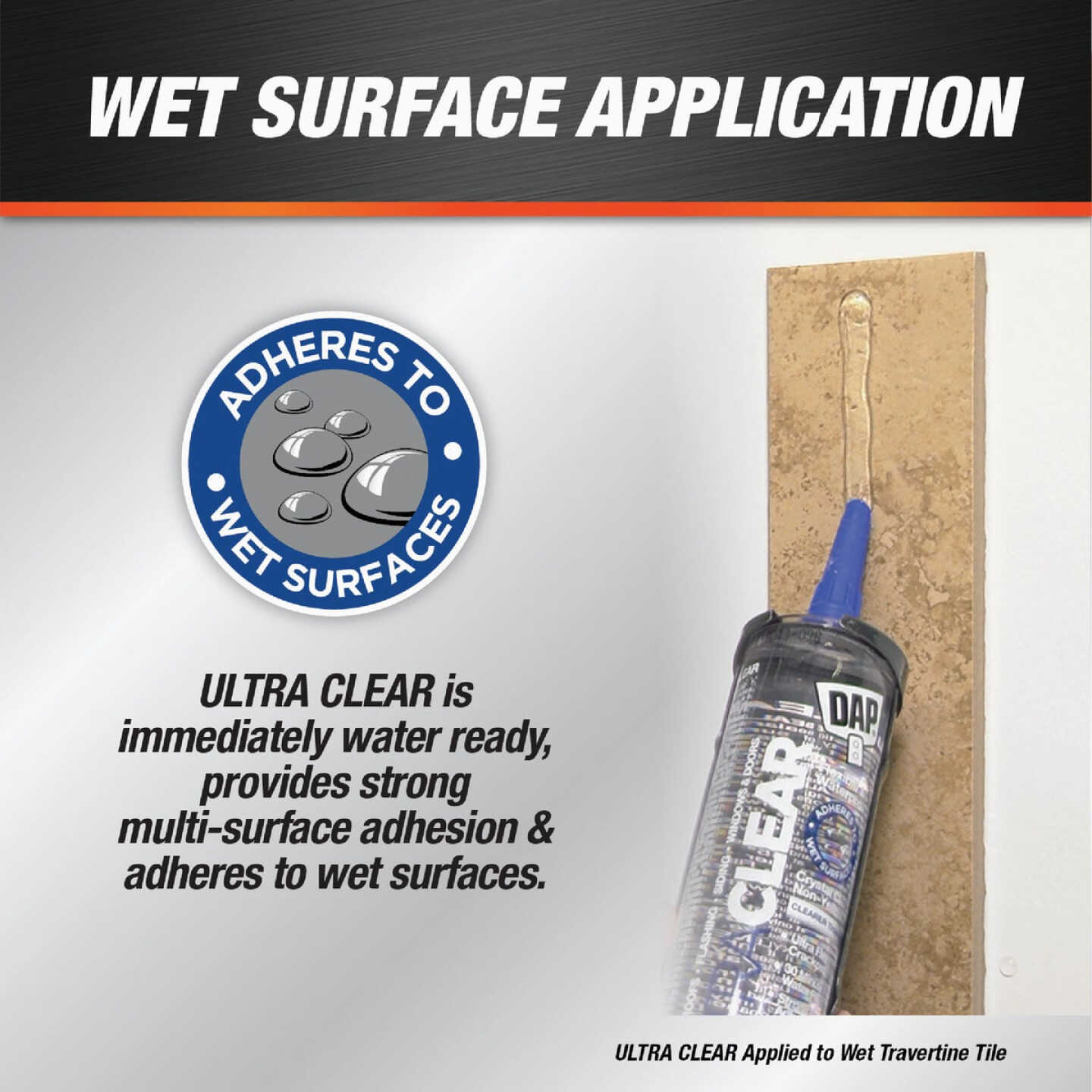 DAP Ultra Clear 2.8 Oz. All Purpose Elastomeric Sealant, Clear Image 3