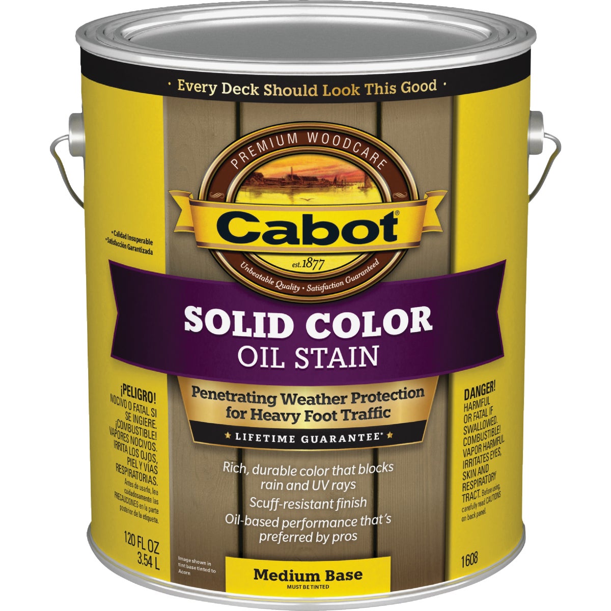 Cabot Solid Color Oil Stain, Medium Base, 1 Gal.