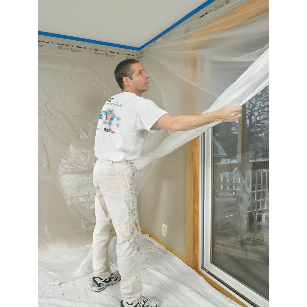 3M Hand Masker 4 Ft. x 180 Ft. Contractor's Plastic Drop Cloth Image 3