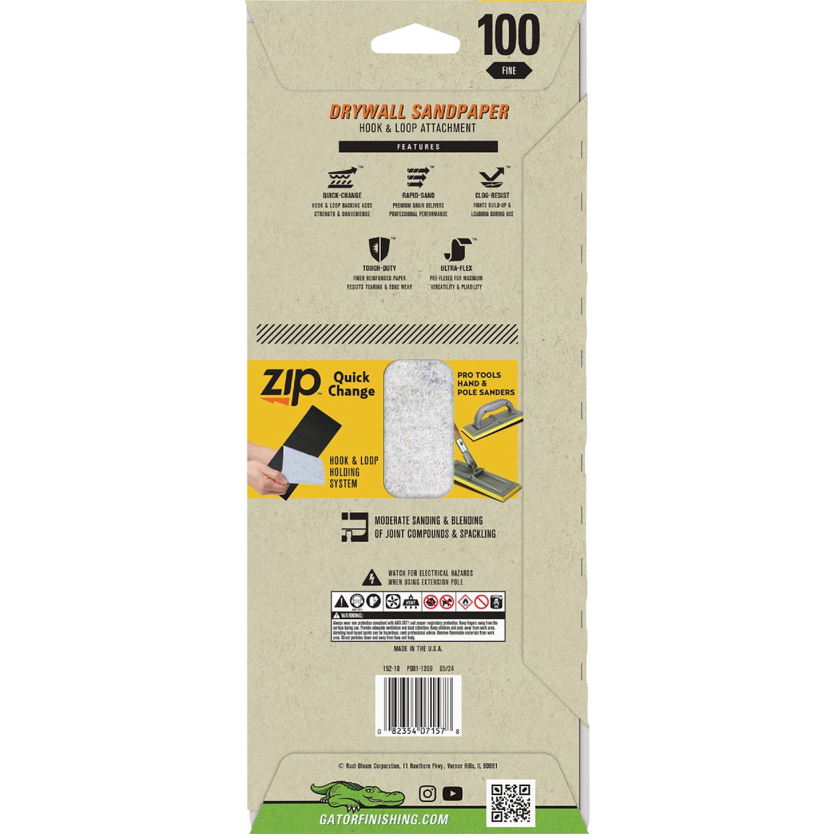 Gator Grit 100 Grit Drywall Hook & Loop Sandpaper (6-Pack)