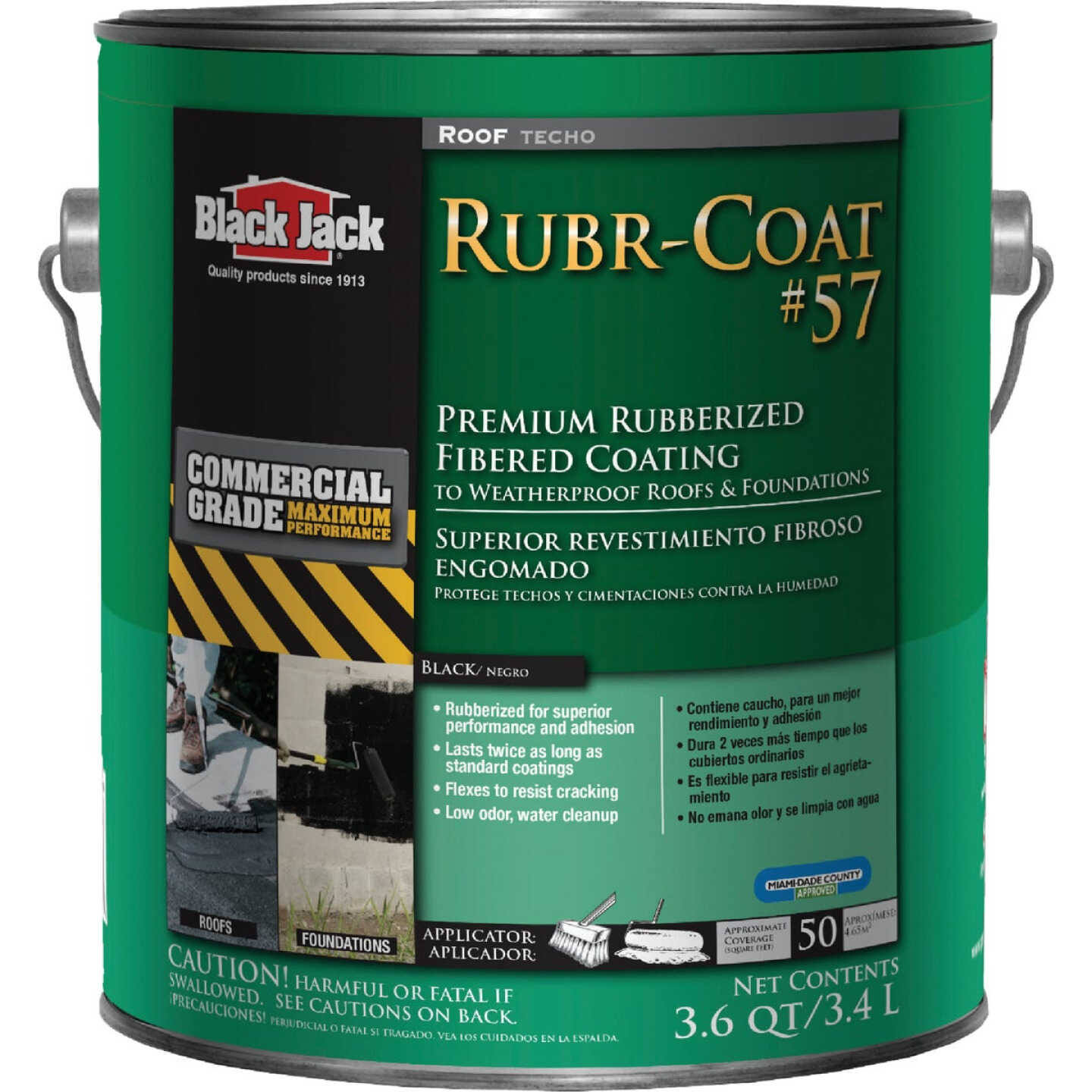 Black Jack Rubr-Coat #57 1 Gal. Premium Rubberized Fibered Coating Image 1