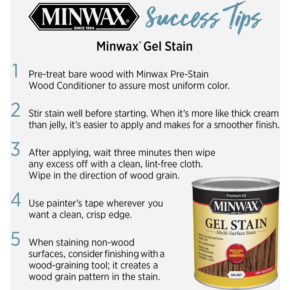 Minwax Gel Stain, Chestnut, 1 Qt. Image 6