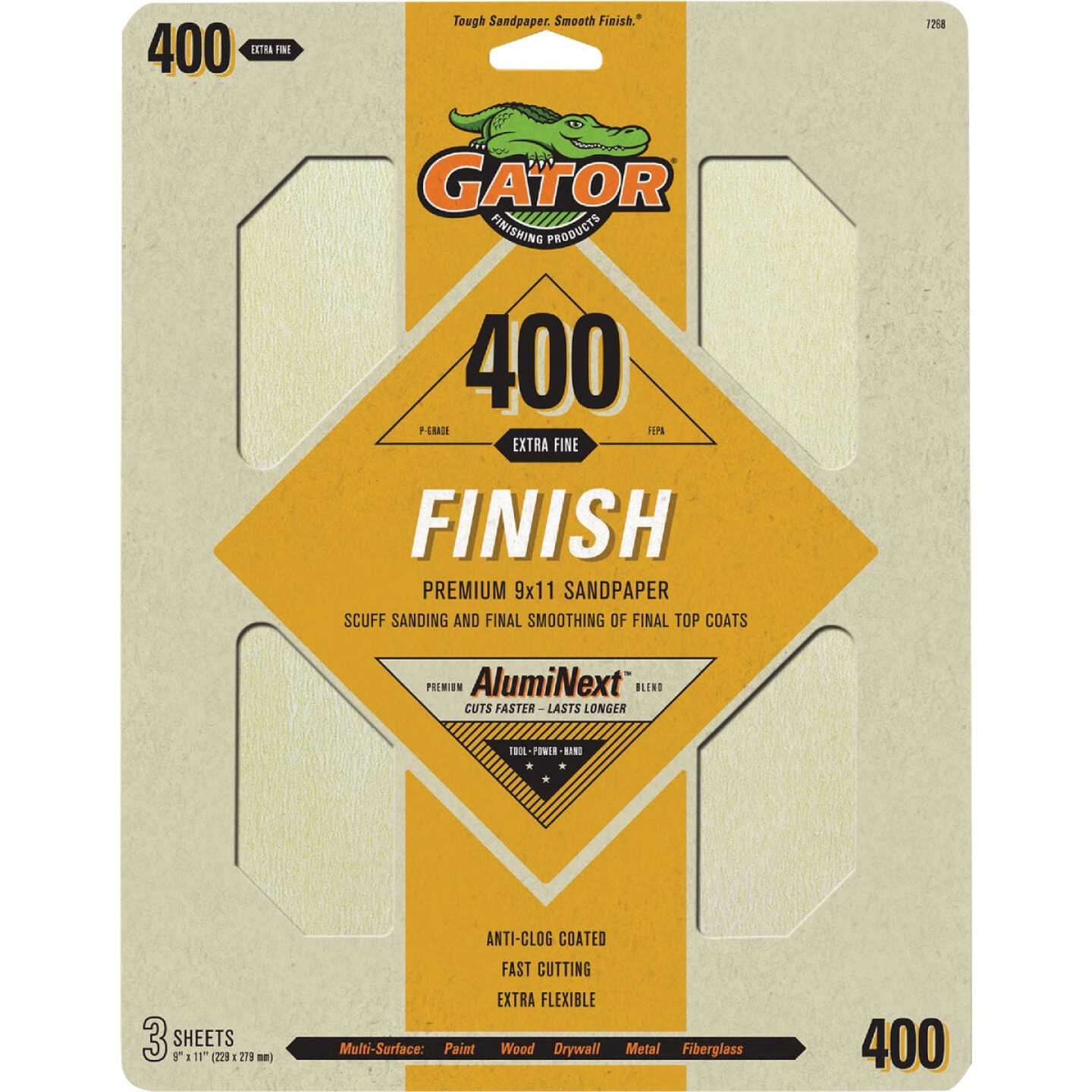 Gator 9 In. x 11 In. 400-Grit Sandpaper (3-Pack) Image 1