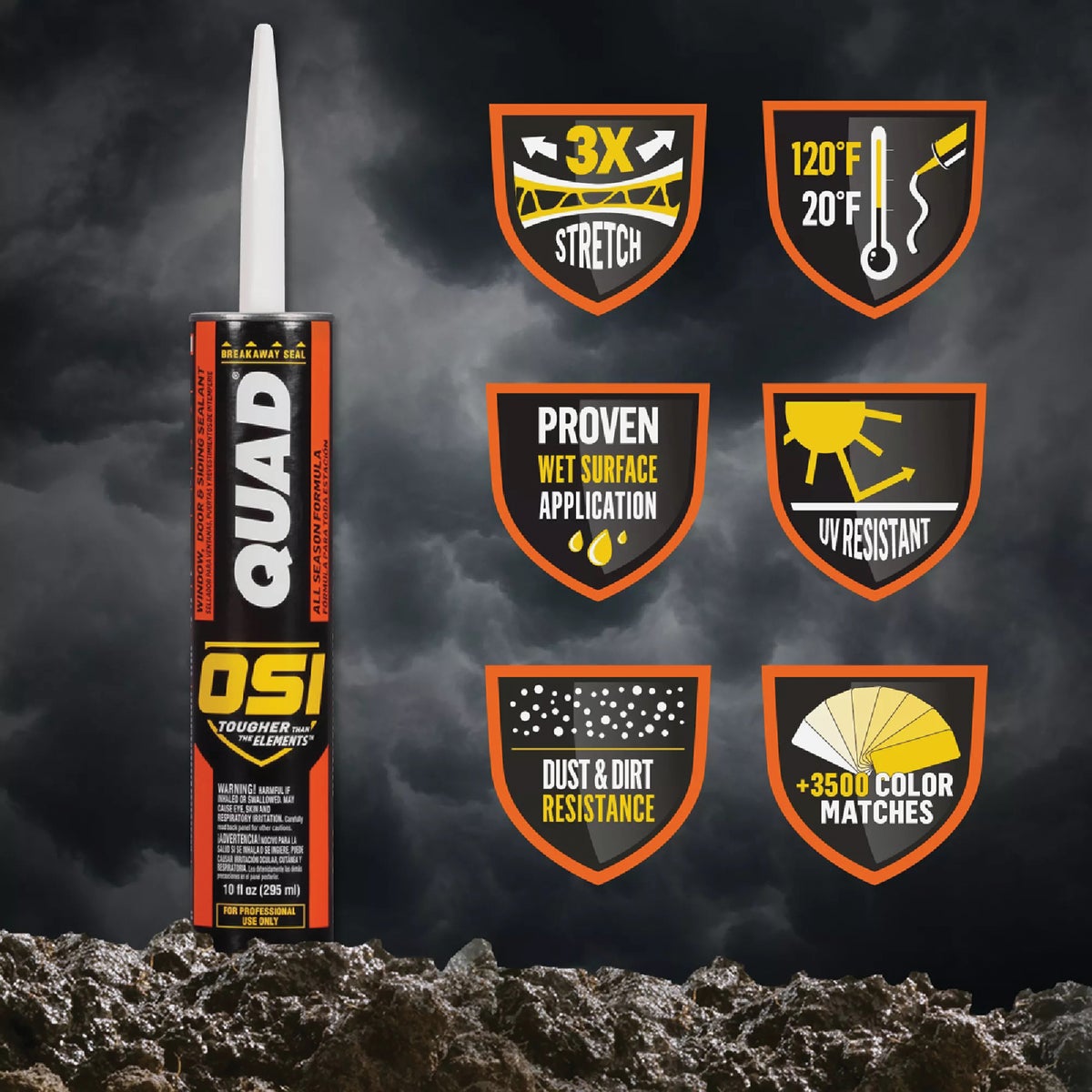 OSI QUAD 10 Oz. Window, Door & Siding Polymer Sealant, Brown Image 5