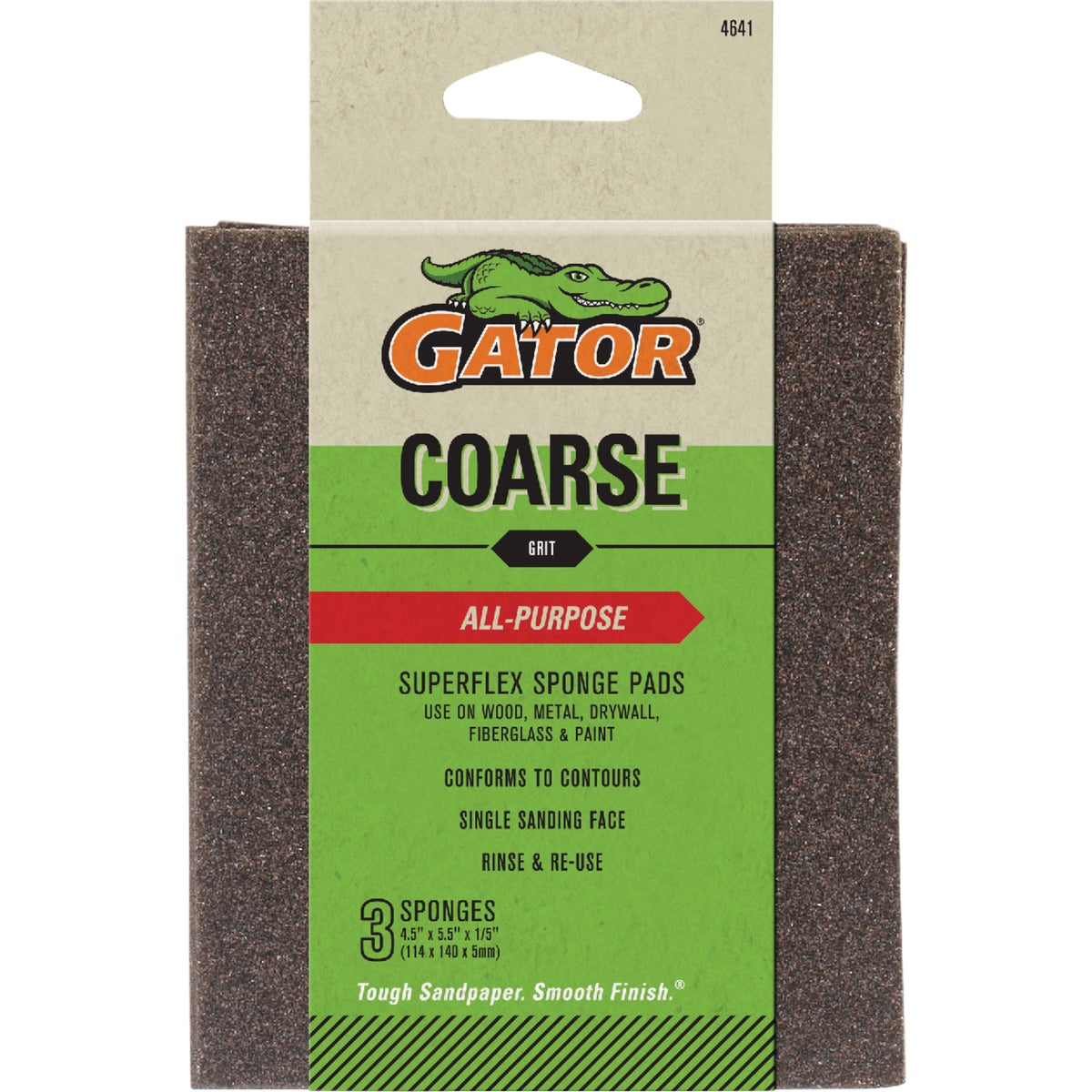 Gator Grit 4.5 In. x 5.5 In. 60-Grit Premium Sanding Pad (3-Pack)
