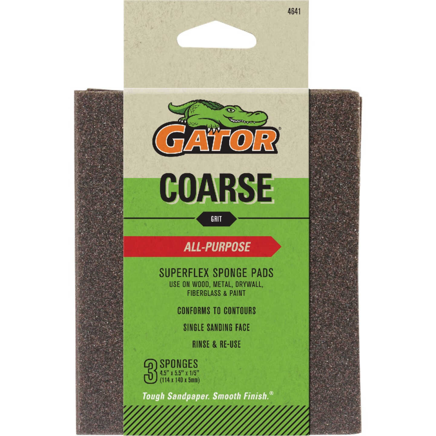 Gator Grit 4.5 In. x 5.5 In. 60-Grit Premium Sanding Pad (3-Pack) Image 1