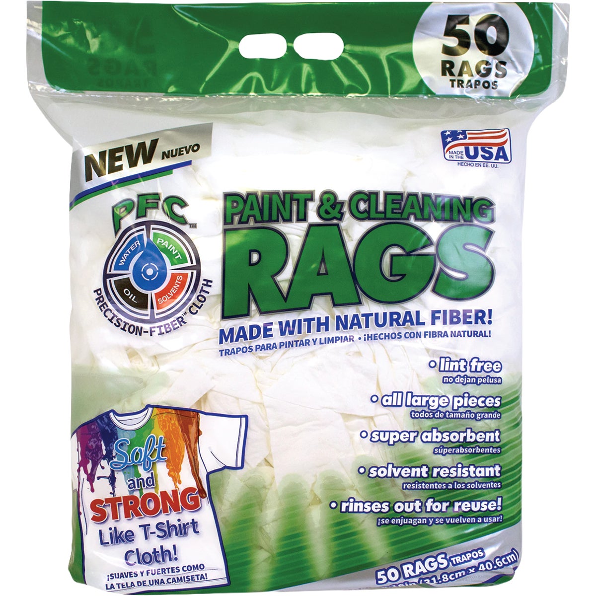 Intex 12.5 In. x 16 In. White Fiber Rags (50-Count)