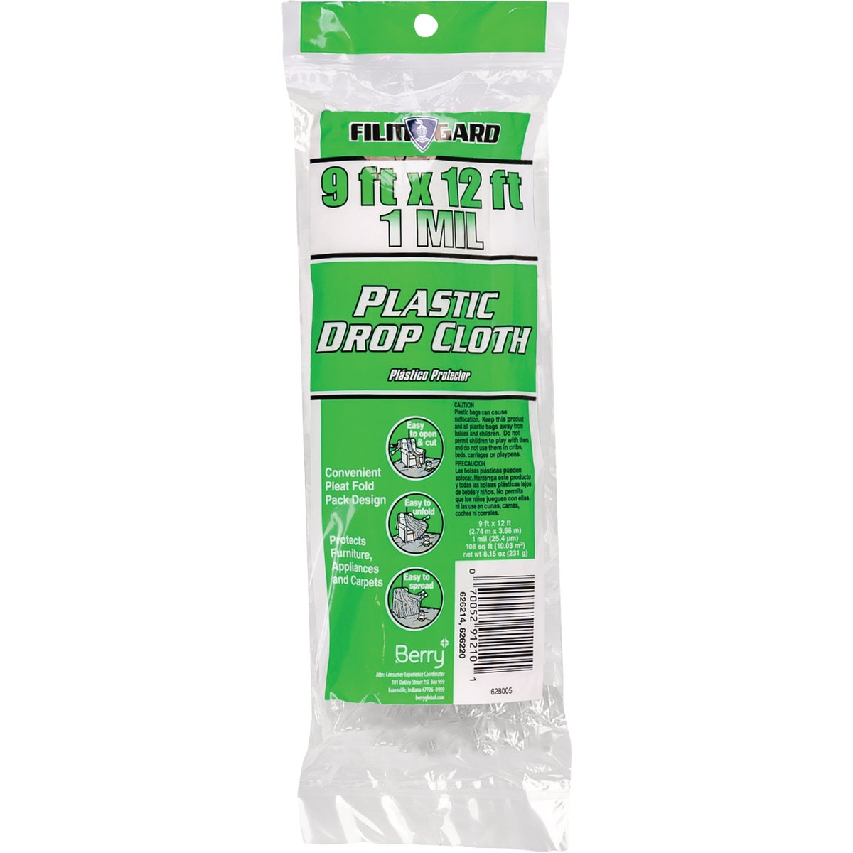 Film-Gard 9 In. x 12 Ft. Medium-Duty Plastic Drop Cloth Image 2