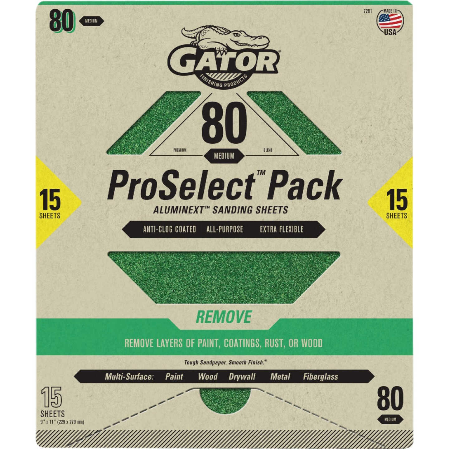 Gator 9 In. x 11 In. 80-Grit Premium Sandpaper Sheets (15-Pack) Image 1