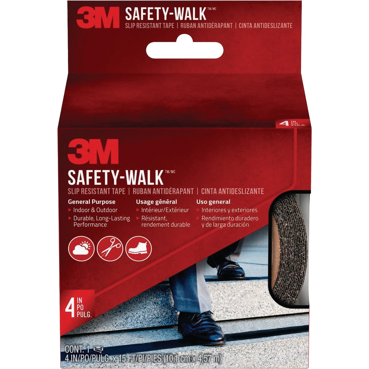 3M Safety-Walk 4 In. x 15 Ft. Black Slip Resistant Tape