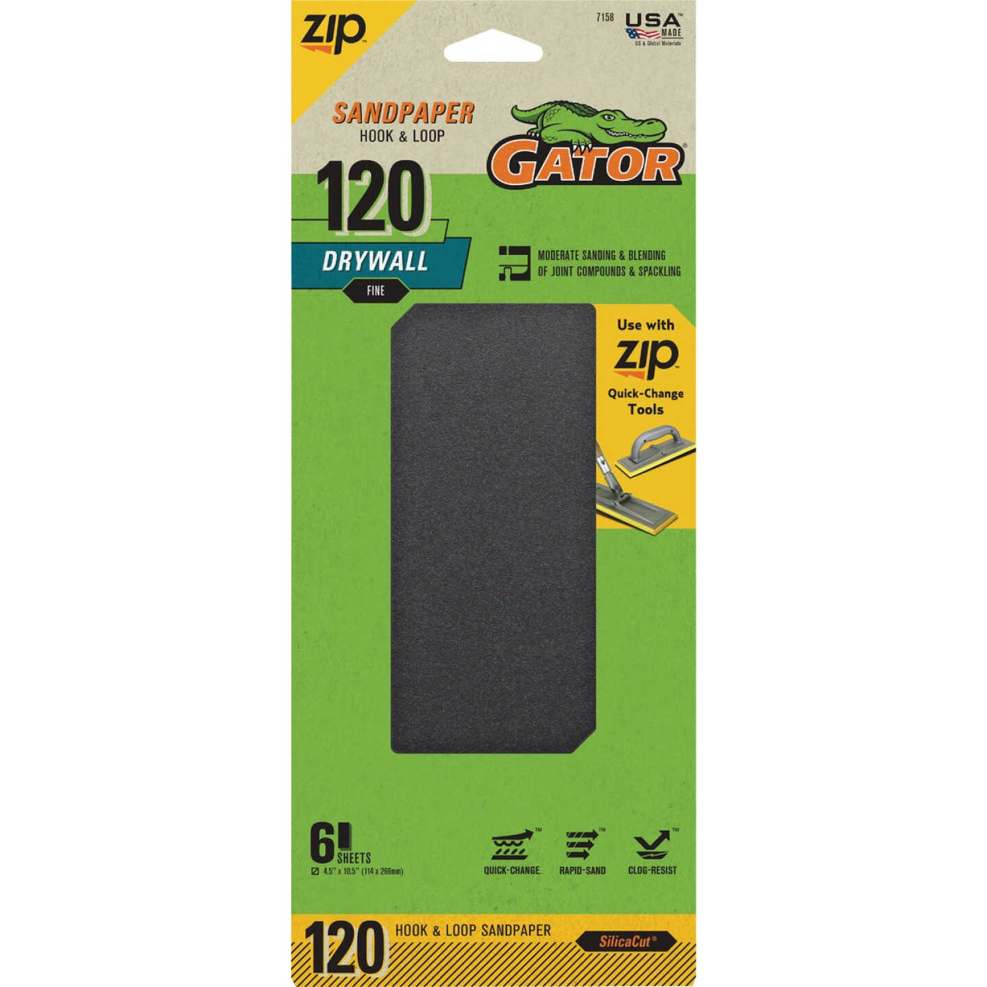 Gator Grit 120 Grit Drywall Hook & Loop Sandpaper (6-Pack) Image 1