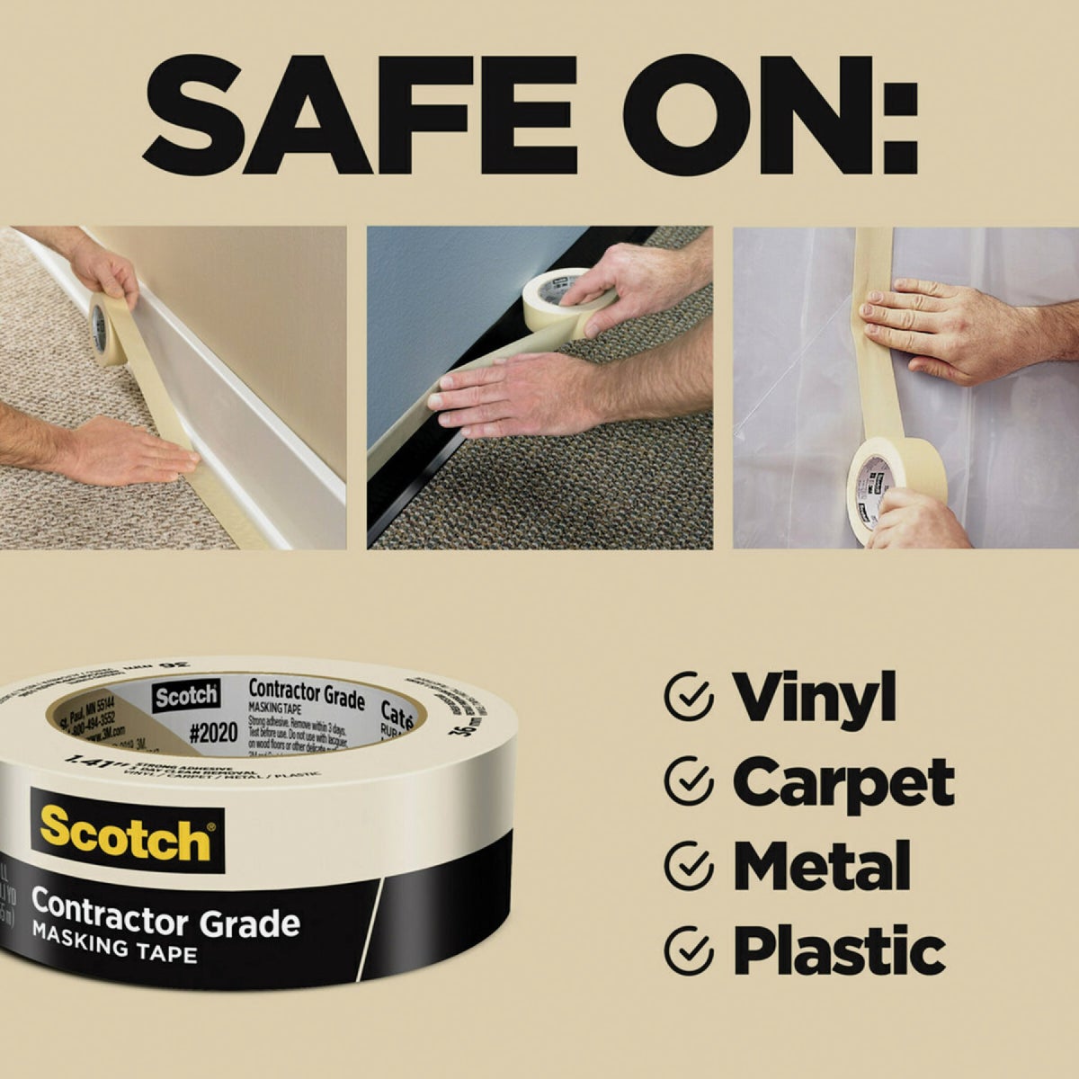 Scotch 0.94 In. x 60.1 Yd. Contractor Grade Masking Tape Image 2