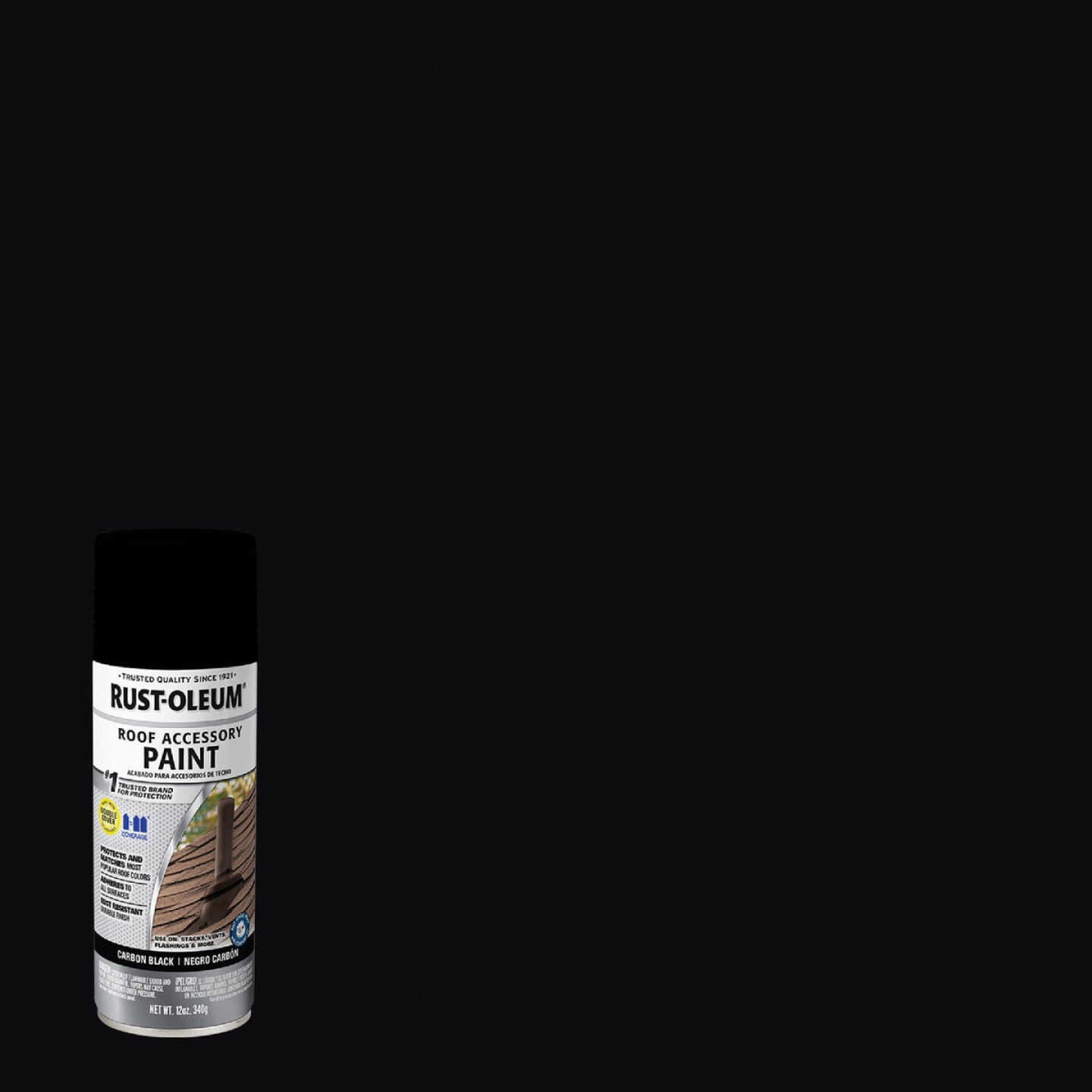Rust-Oleum Stops Rust Roof Accessory 12 Oz. Carbon Black Flat Anti-Rust Spray Paint Image 1