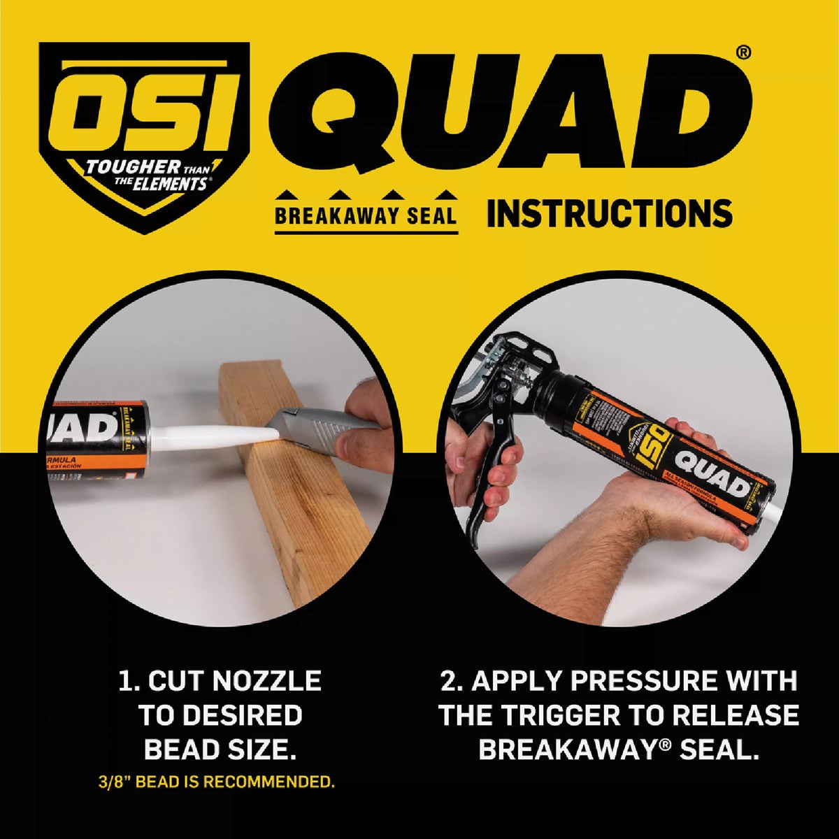 OSI QUAD 10 Oz. Window, Door & Siding Polymer Sealant, Clear Image 3