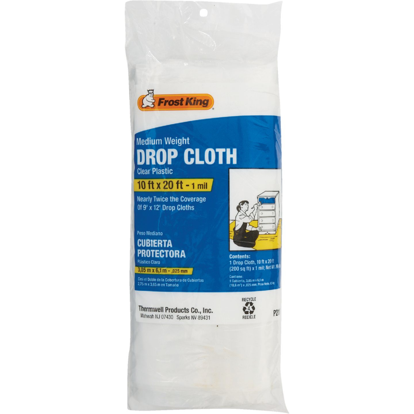 Frost King Medium Density Polyethylene 10 Ft. x 20 Ft. 1 mil Drop Cloth Image 1