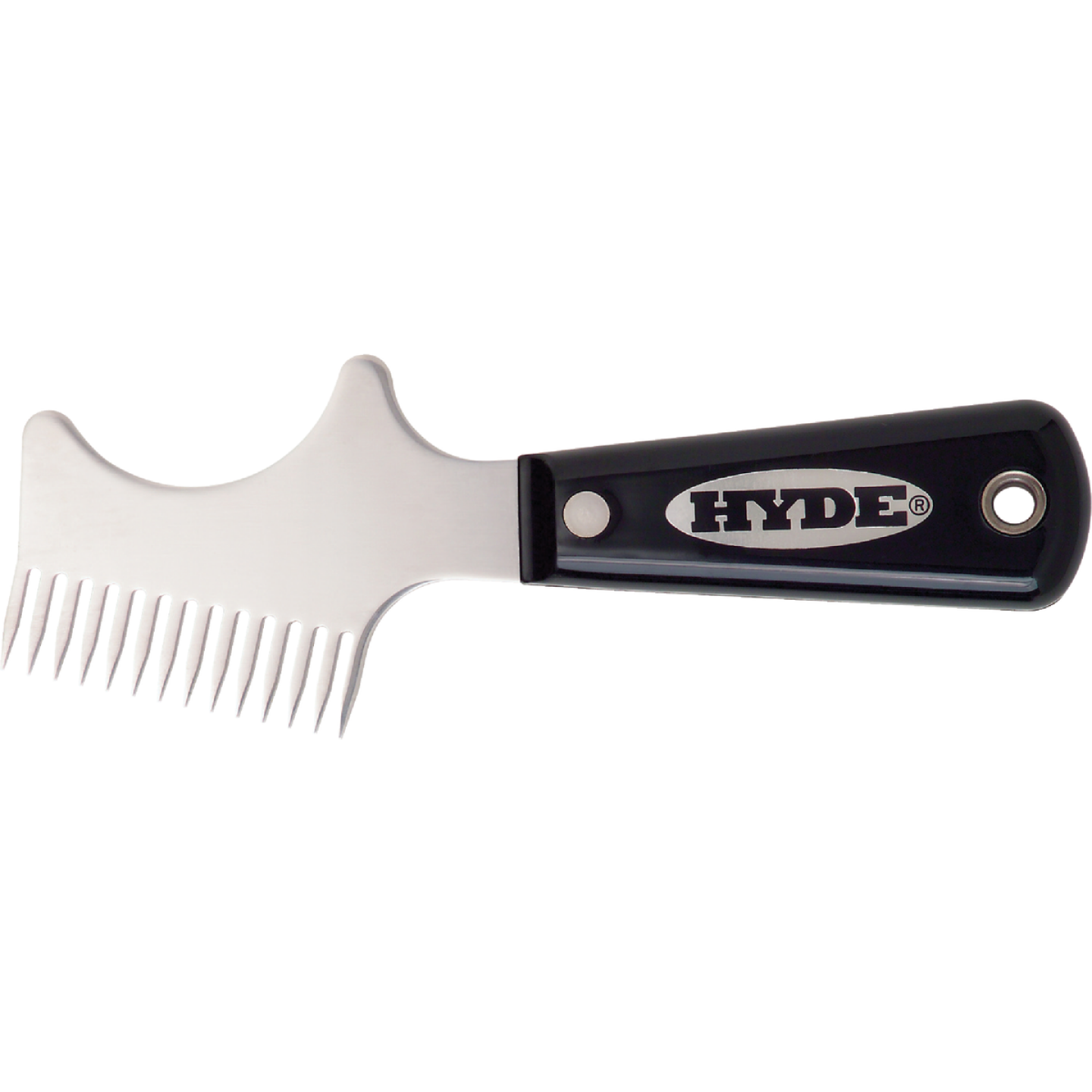 Hyde Black & Silver Stainless Steel Brush & Roller Cleaner Image 1