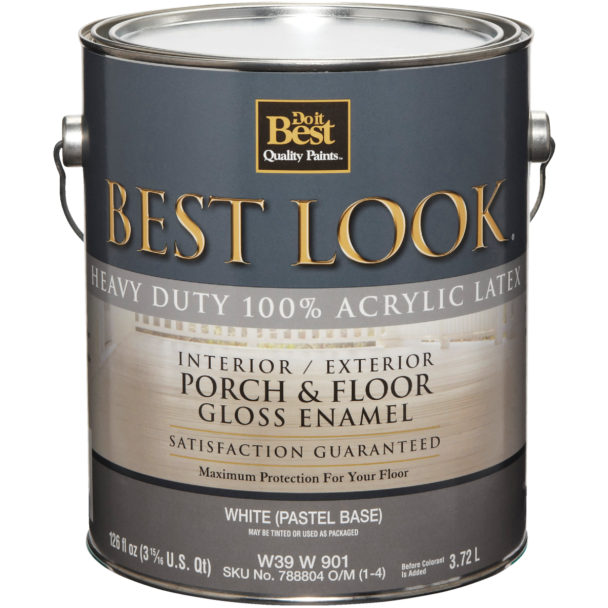 Best Look 1 Gal. White/Pastel Base Heavy-Duty Acrylic Latex Gloss Porch & Floor Enamel