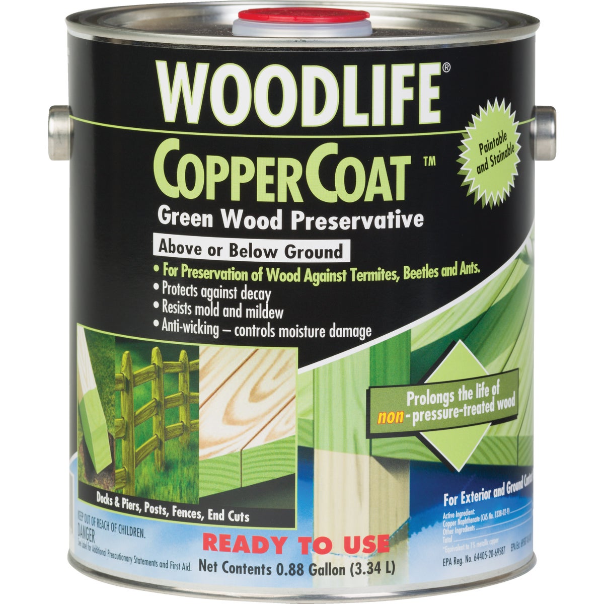 Rust-Oleum Woodlife Water-Based Coppercoat Green Wood Preservative, 1 Gal. Image 7