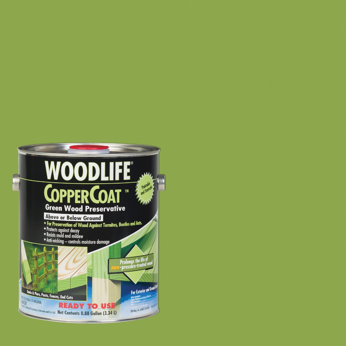 Rust-Oleum Woodlife Water-Based Coppercoat Green Wood Preservative, 1 Gal.