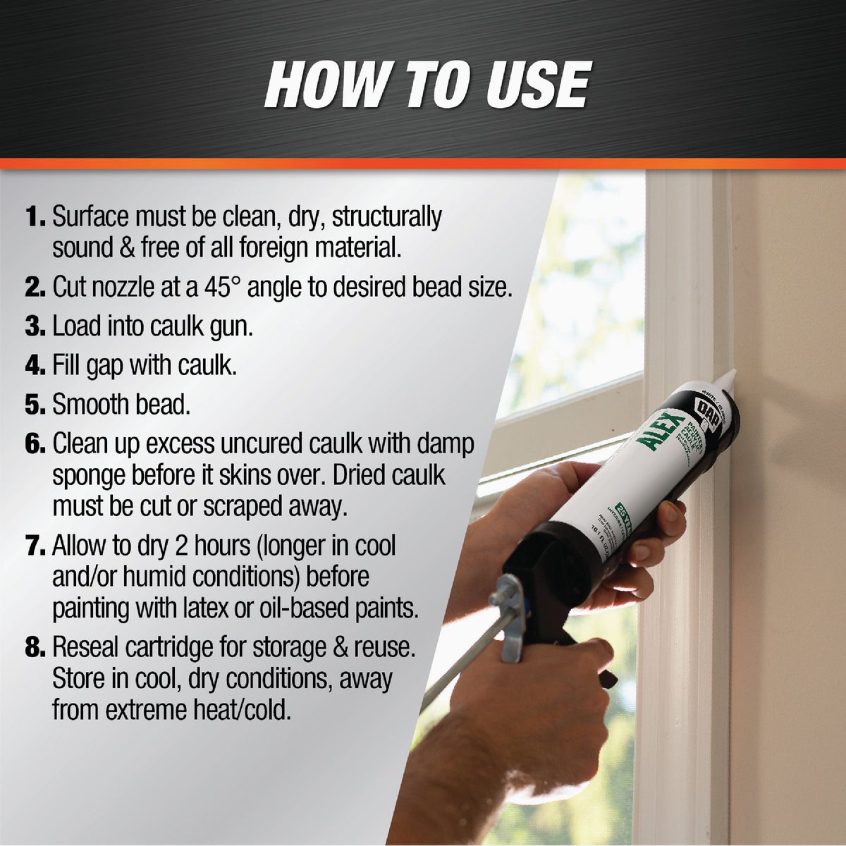Dap Alex 10.1 Oz. White Painter's Acrylic Latex Caulk Image 3