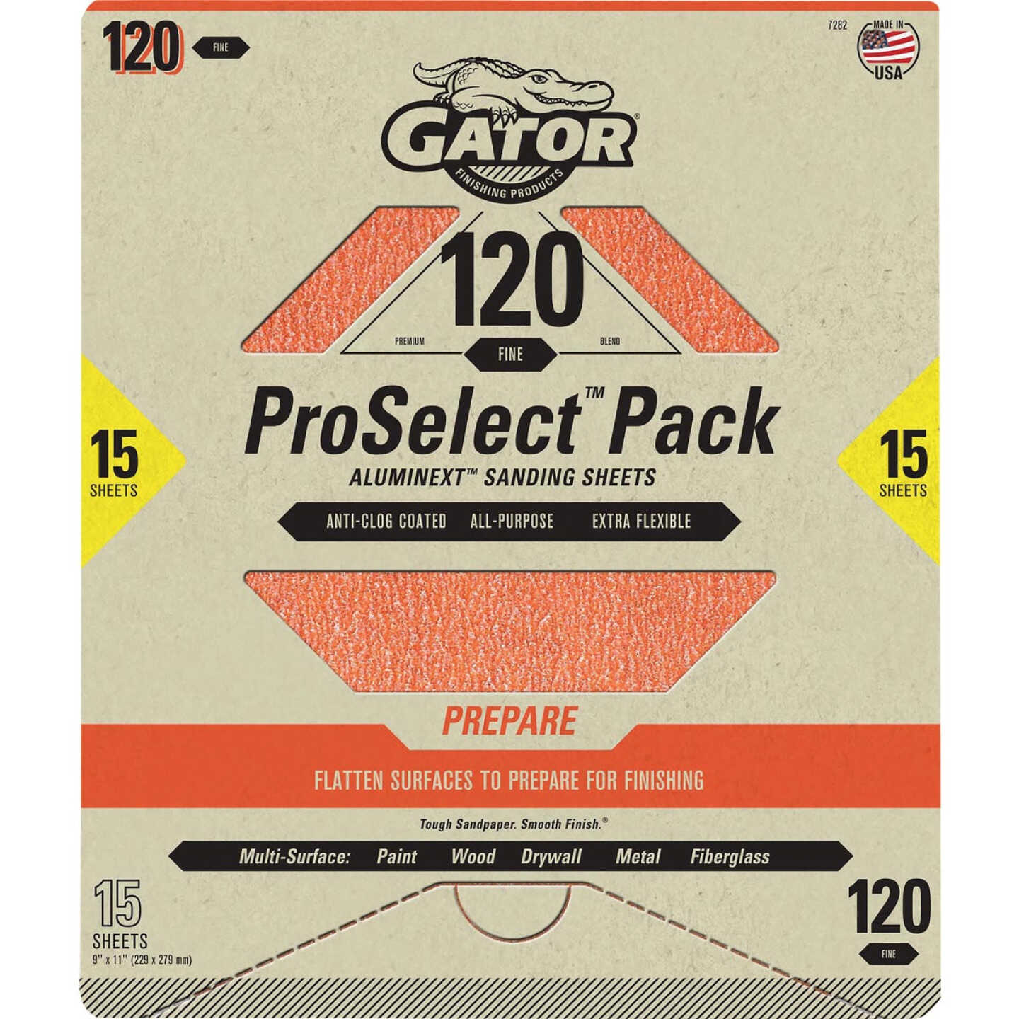 Gator 9 In. x 11 In. 120-Grit Premium Sandpaper Sheets (15-Pack) Image 1