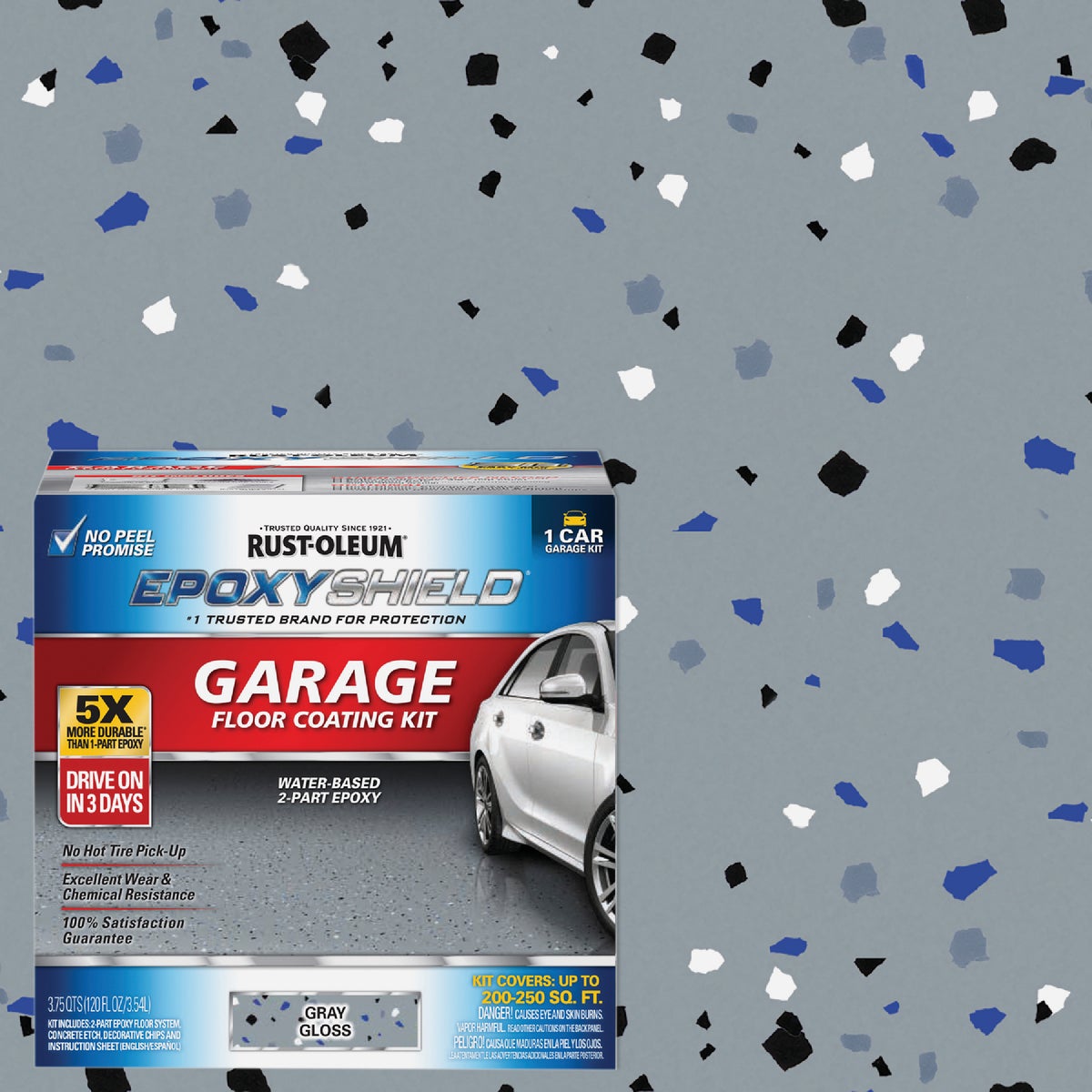 Rust-Oleum EPOXYSHIELD Gloss Garage Floor Coating Kit, Gray, 120 Oz.