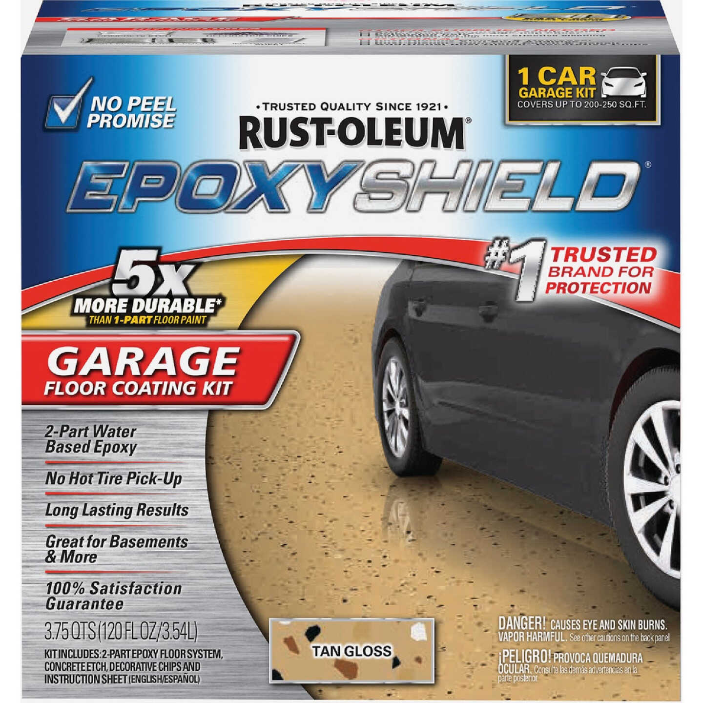 Rust-Oleum EPOXYSHIELD Gloss Garage Floor Coating Kit, Tan, 120 Oz. Image 5