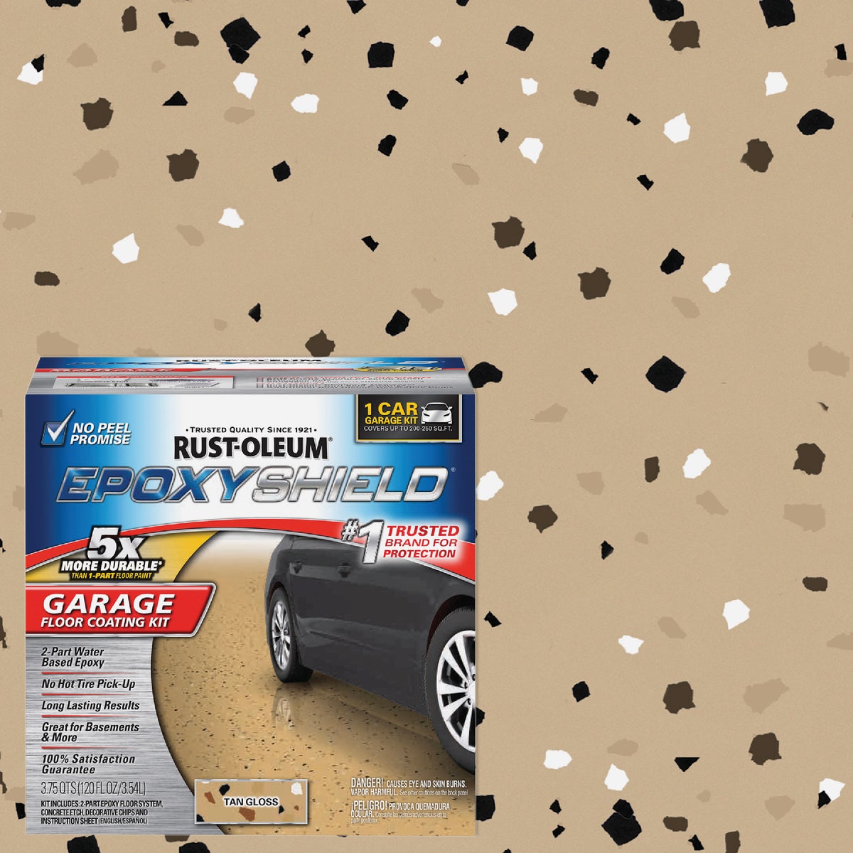 Rust-Oleum EPOXYSHIELD Gloss Garage Floor Coating Kit, Tan, 120 Oz.