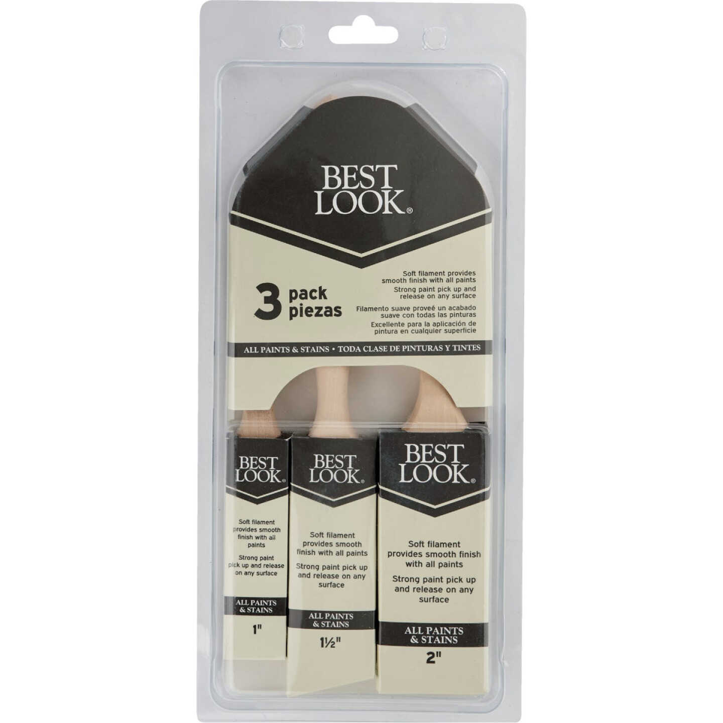Best Look Polyester Paint Brush Set (3-Piece) Image 2