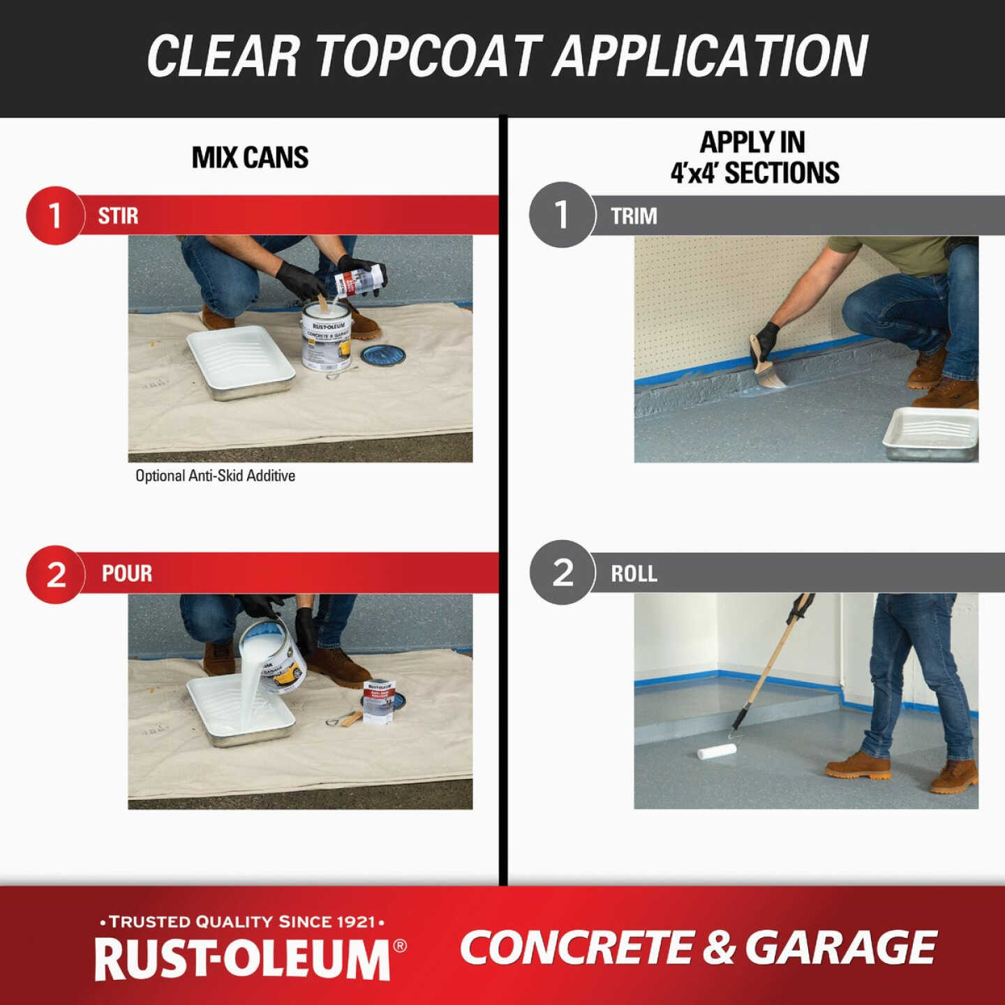 Rust-Oleum 1 Gal. Concrete and Garage Matte Clear Finish Floor Topcoat Image 6