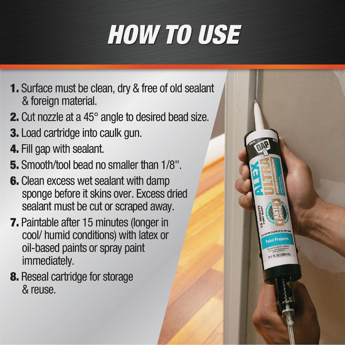 Dap Alex Ultra 10.1 Oz. Advanced Latex Sealant Image 7