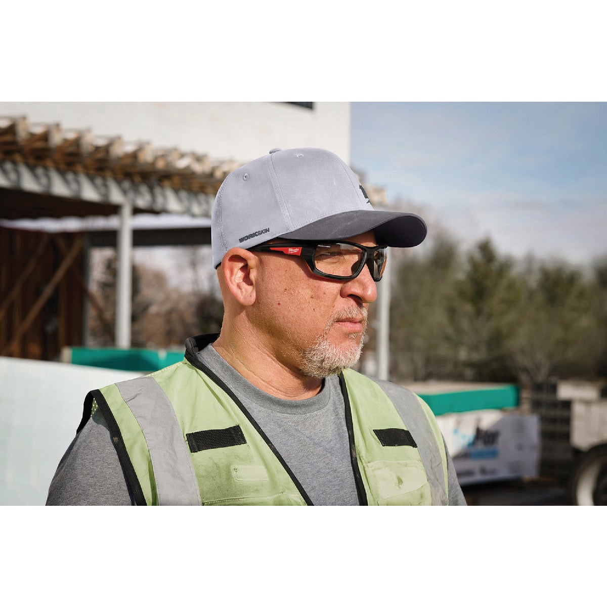 Milwaukee Workskin Gray Performance Fitted Hat, Small/Medium Image 6