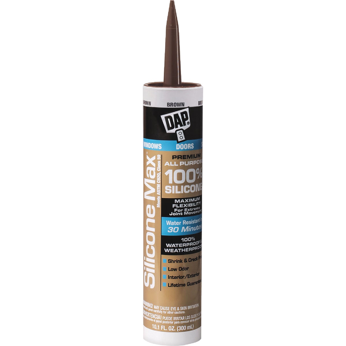 DAP Silicone Max 10.1 Oz. Brown Premium All Purpose 100% Silicone Sealant Image 1