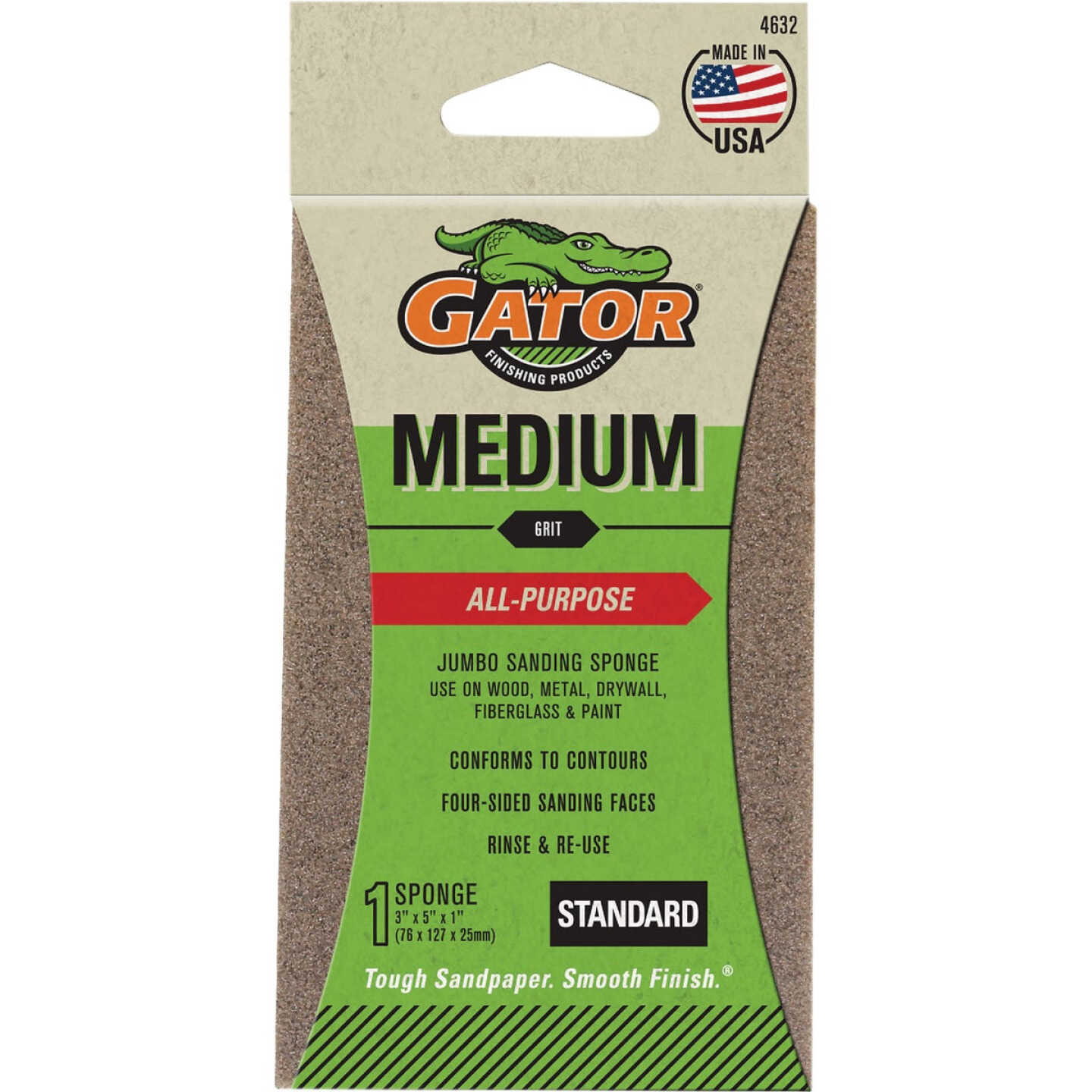 Gator 3 In. x 5 In. 60-Grit Jumbo Sanding Sponge Image 1
