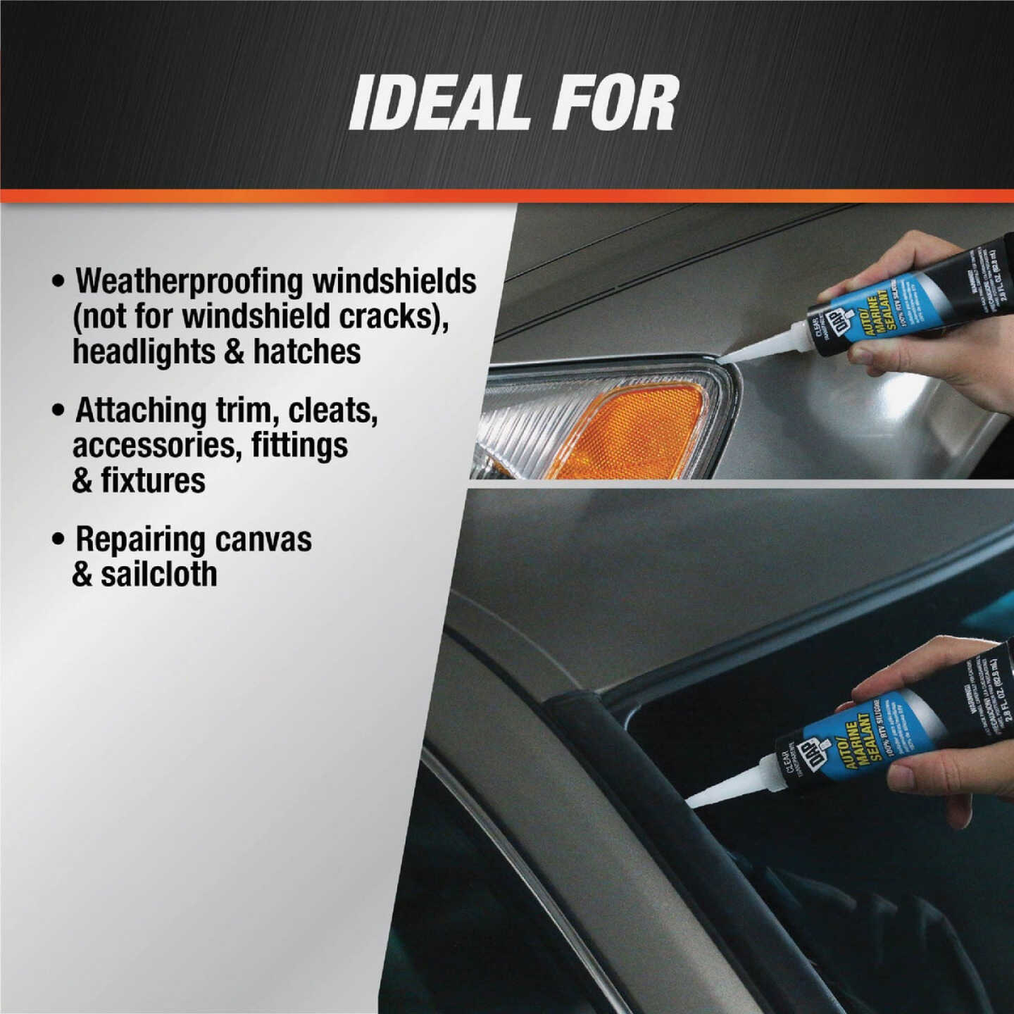 Dap 2.8 Oz. Clear Auto/Marine 100% RTV Silicone Sealant Image 3